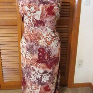 XL Butterfly Woman's Long Dress Slits On Sides